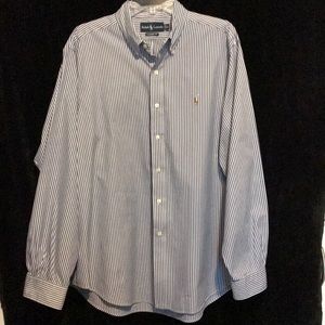 NWOT RALPH LAUREN BLUE STRIPED BUTTON DOWN SHIRT
